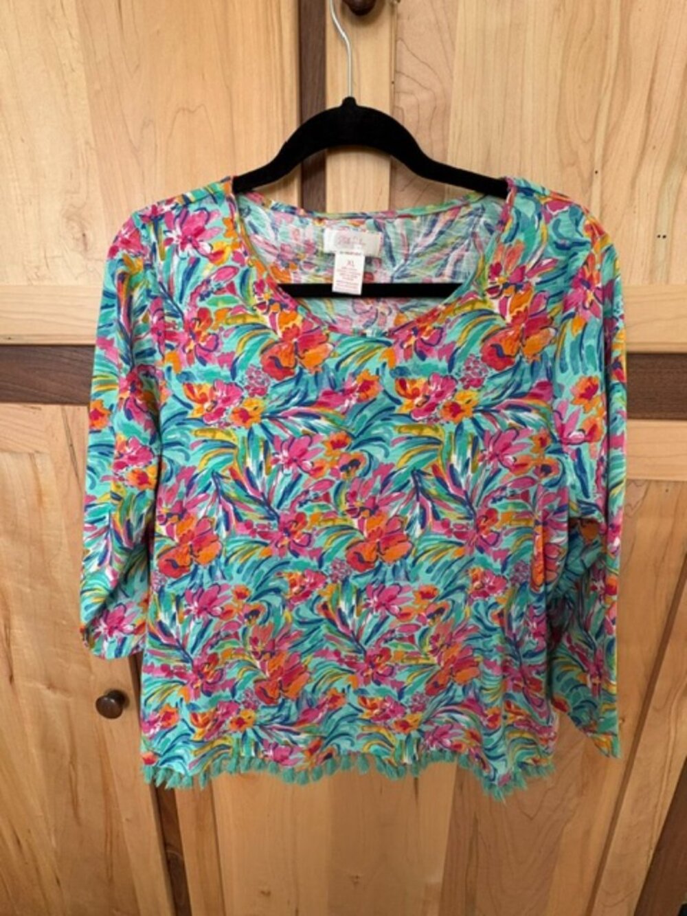 Stella Parker Collection Tropical Blouse-Size XL